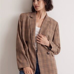 Madewell The Rosedale Blazer in Plaid Size 0 Crafted with Italian Fabric